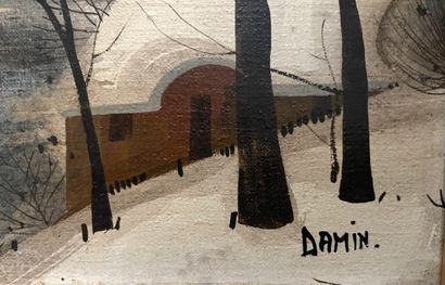 null Georges DAMIN (né en 1942)

"Village sous la neige"

Huile sur toile.

Signé...