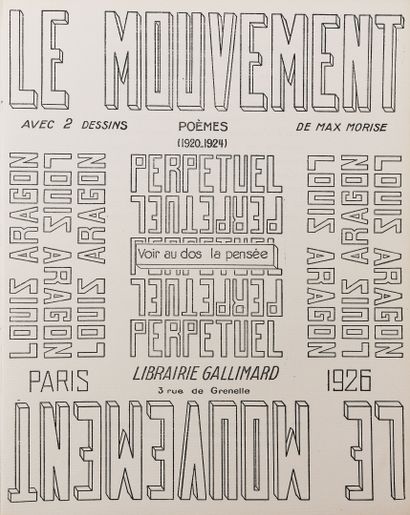null ARAGON (Louis). LE MOUVEMENT PERPETUEL. "Poèmes". (1920-1924). Paris, Gallimard,...