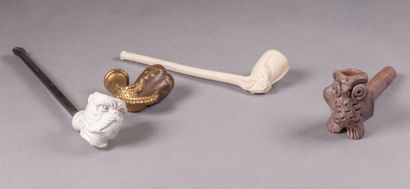 null GAMBIER

Two clay tobacco pipes: one with a bulldog head, marked "Gambier à...