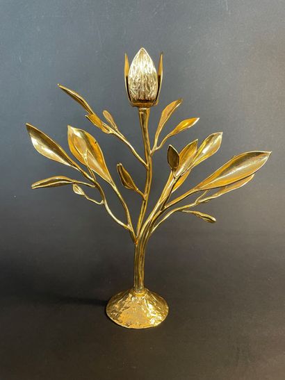 null Robert GOOSSENS (1927-2016)

Petit candélabre en bronze doré.

Estampé : " Goossens"...