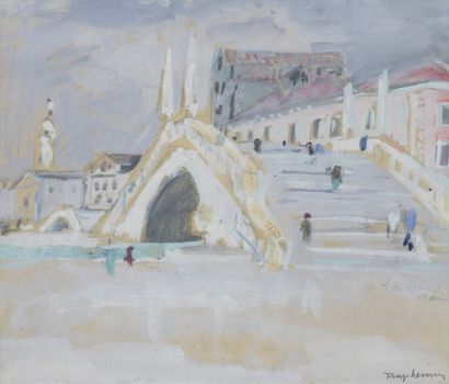  Jacques TRUPHÉMUS (1922-2017) 
Paysage brumeux à Venise près du Ponte San Biaso...