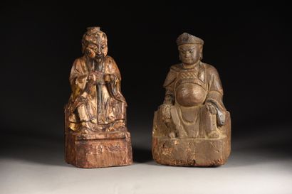 null CHINE du Sud - Fin du XVIIIe siècle

Dignitaire en bois sculpté laqué polychrome

H....
