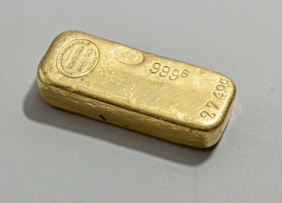null Lingot d'or, titre 999,6 avec son certificat de la compagnie des métaux précieux...