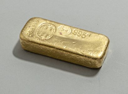 null Lingot d'or, titre 995,4 avec son certificat de la compagnie des métaux précieux...
