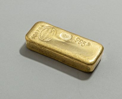 null Lingot d'or, titre 995,8 avec son certificat de la compagnie des métaux précieux...