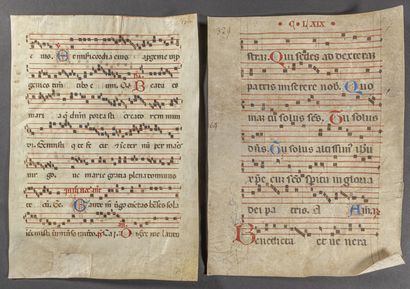 null [MANUSCRIT]. Antiphonaire

Quatre pages (en deux feuilles) d'antiphonaire, manuscrit...