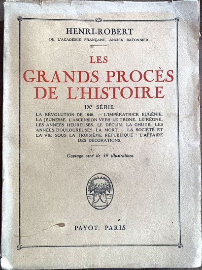 null [DROIT-JUSTICE]. 9 volumes:



ROBERT (Henri). 

1/ Les Grands Procès de l'Histoire...