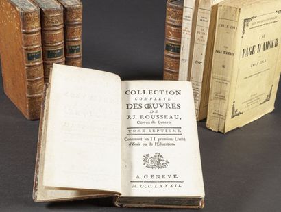 null [LOT DE LIVRES]. 8 volumes.

- ROUSSEAU (Jean-Jacques). Oeuvres. Genève, 1782....