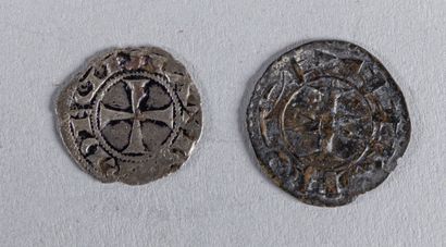 null Lot de 2 deniers d'argent: Aquitaine, Guillaume X (1127-1137), Languedoc, Evéché...