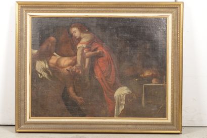 null École ESPAGNOLE du XVIIème siècle

Judith et Holopherne 

Huile sur toile

H....