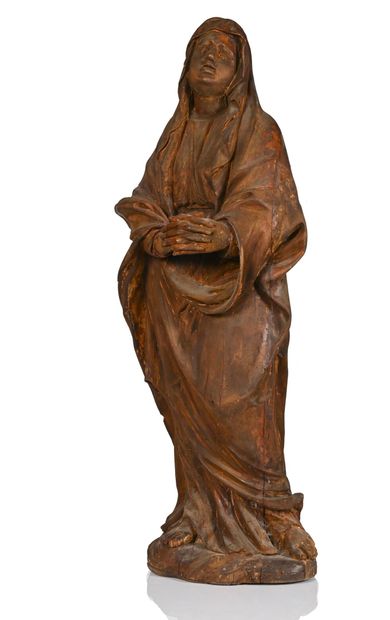 null Vierge en prière en tilleul sculpté (anciennement laqué)

XVIIIème siècle

H...