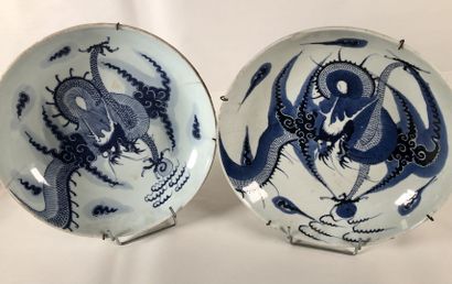 null VIETNAM, Hué

Deux assiettes en porcelaine bleue et blanche à motif de dragons...