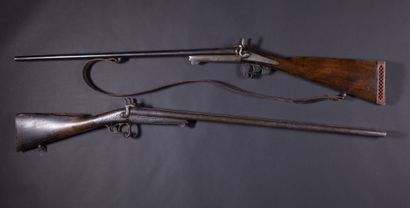 null Lot de deux fusils de chasse à piston, 

Vendus en l'état

XIX-XXème siècle