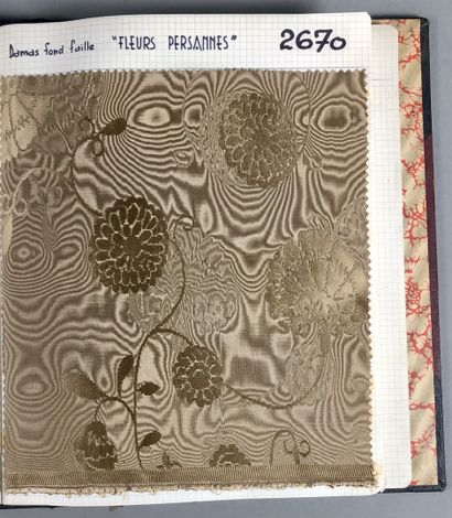 null Three albums of fashionable samples, Staron, circa 1960, mainly damask, silk...