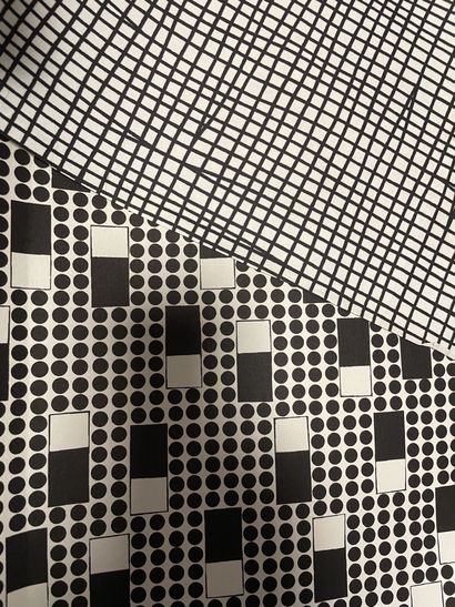 null Ensemble d'empreintes d'étoffes imprimées pour la mode, Staron, vers 1970, impression...