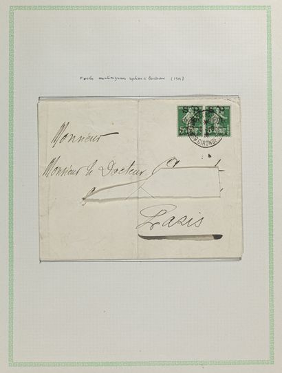 null Collection de timbres classiques de France avec quelques lettres dont : 

-...