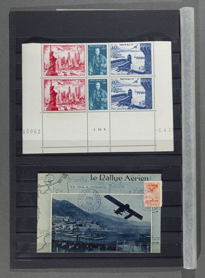 null Monaco ensemble de timbres de la poste aérienne neufs ** dont : les deux séries...