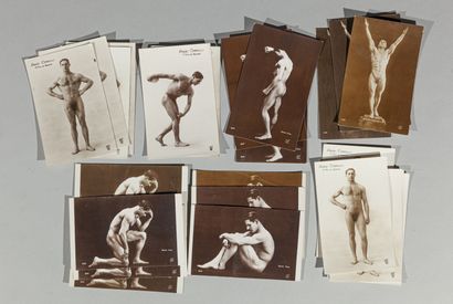 null NU MASCULIN. Ensemble de 25 cartes-photos artistiques éditées par A.N. Paris,...