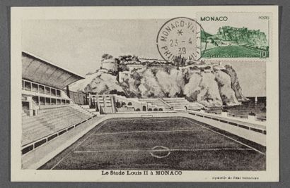 Monaco n°184 10Fr vert Stade Louis II sur...