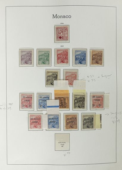 null Collection de timbres neufs * ou ** de Monaco, des origines à 1978, présentés...