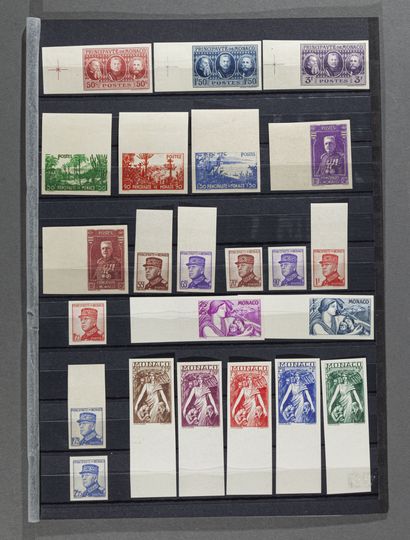 Monaco Collection de 82 timbres NON DENTELES...