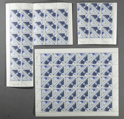 null Monaco Timbres-Taxe n°48 et 49 Deux Feuilles complètes avec dans chaque feuille...