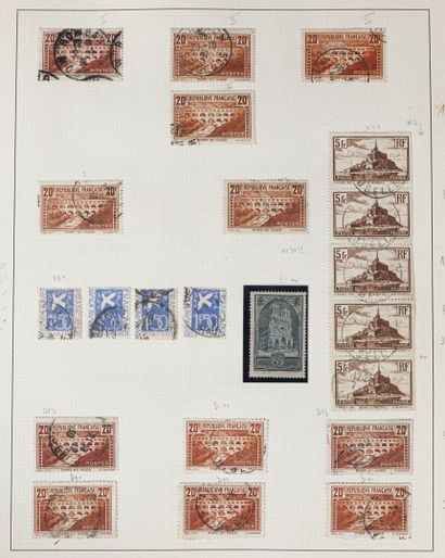 null Collection de France en 32 volumes avec de nombreux timbres classiques (certains...