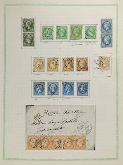null Collection de timbres classiques de France avec quelques lettres dont : 

-...