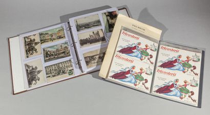 null Album moderne contenant des cartes postales anciennes de Lyon + des cartes fantaisies...