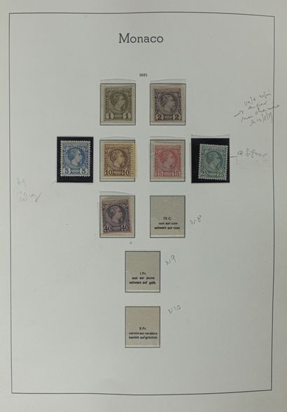 null Collection de timbres neufs * ou ** de Monaco, des origines à 1978, présentés...