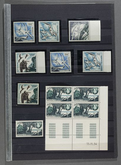 null Monaco ensemble de timbres de la poste aérienne neufs ** dont : les deux séries...