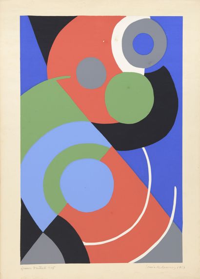 null Sonia DELAUNAY (1885-1979)
Untitled, 1957
Serigraph, signed and dated lower...