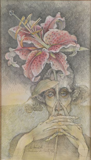 null Frédéric BOUCHET (XXe siècle)
Le timide, 1990
Dessin aux crayons de couleurs...