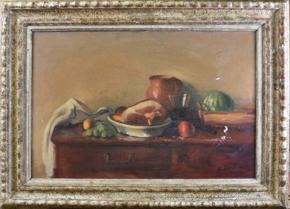 null Etienne MORILLON (1884-1949)

Nature morte au jambon

Huile sur toile, signée...