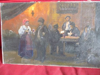 null Ecole FRANCAISE du XIXe siècle

Scène de taverne

Huile sur carton, signée en...