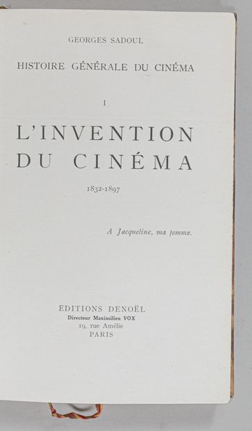 null Georges SADOUL (1904-1967)

L'invention du cinéma (1832-1897) et Les Pionniers...
