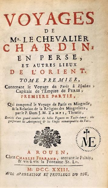 null # CHARDIN (Jean Antoine). VOYAGES EN PERSE, ET AUTRES LIEUX DE L'ORIENT. Rouen,...