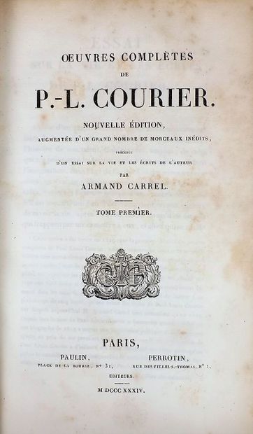 null # COURIER (P.L.). COMPLETE WORKS. New edition increased with a great number...