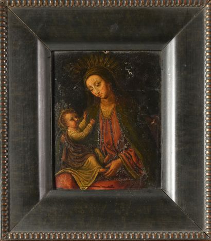 null École ESPAGNOLE du XVIIème siècle

Vierge à l'Enfant 

Huile sur cuivre

H....