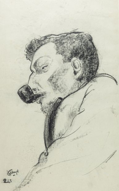 Fernand SHLEGEL (1920-2002) 
Autoportrait,...