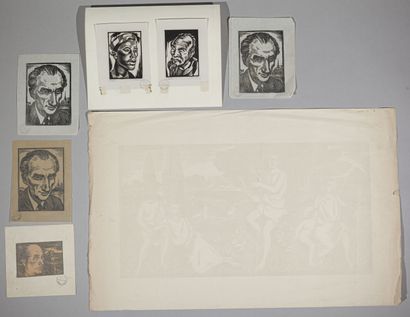 null Pierre Thévenin (1905-1950)

Scène champêtre avec Orphée, vers 1930, bois gravé,...
