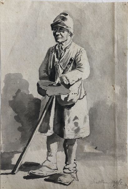 null Entourage de Jean-Jacques de BOISSIEU (1736 - 1810)

Paysan au chapeau

Lavis...
