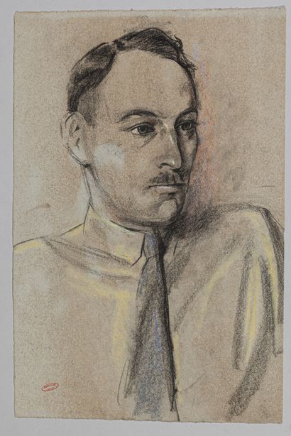 null Félicien CACAN (1880-1979), 

Autoportrait, vers 1920, 

pastel sur papier gris,...