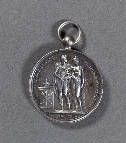 null Napoléon Ier, médaille du mariage avec Marie-Louise, 1810, par Denon, Andrieu...