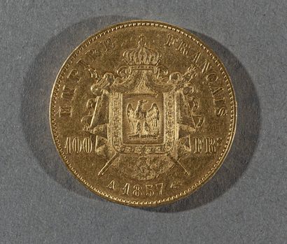 null FRANCE

Une pièce de 100 francs or Napoléon III tête nue, Paris: 1857

Poids:...