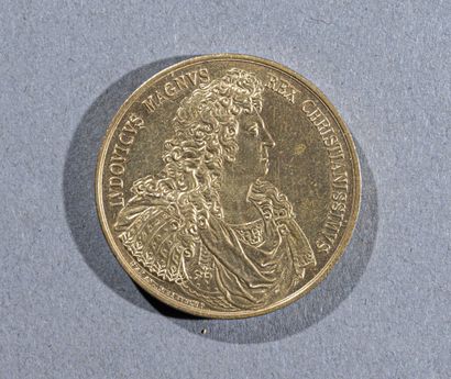 null Médaille de la victoire de Louis XIV sur les Turcs d'après Ant. Meybusch, cuivre...