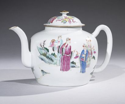 null CHINA, late 19th/early 20th century

Pink Family enameled porcelain teapot of...