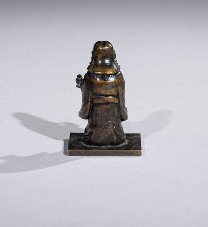 null JAPAN, 19th century

Small patinated bronze statuette representing perhaps Monju...