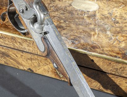 null France

Piston dueling pistol set by "LE PAGE arquebusier du roi à Paris". 

Wooden...