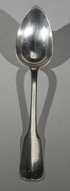 Serving spoon in silver, uniplat model
Marked...